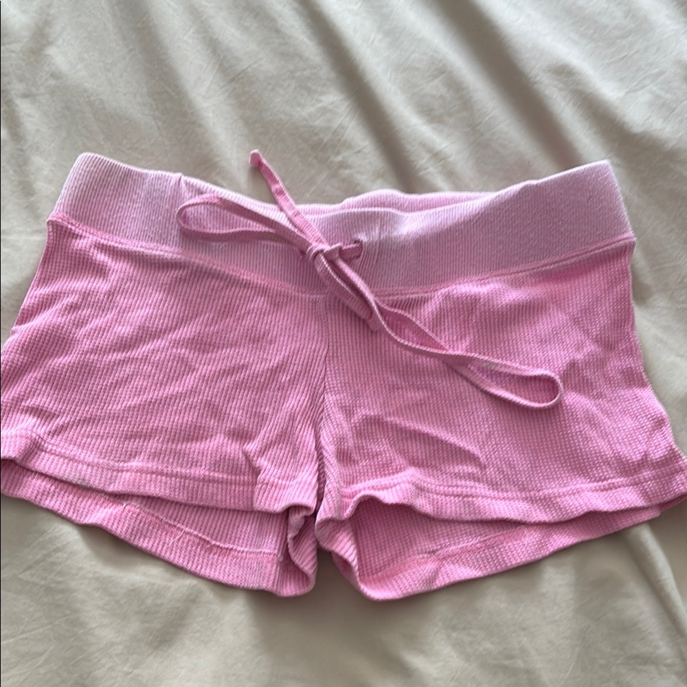 Hard Tail Pink Ribbed Thermal Cotton Shorts